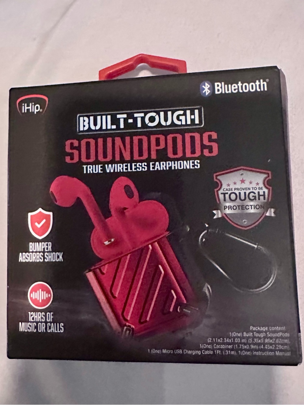 iHip Built Tough SoundPods NIB Wireless Earphones Rugged Armor Bumper Case Pink